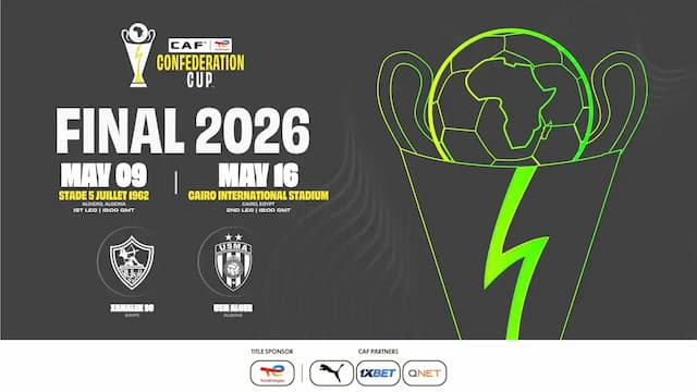 Um valor recorde de 4 milhões de dólares está em jogo enquanto o Cairo se prepara para a decisiva final da Copa das Confederações da CAF TotalEnergies 2025/26 entre Zamalek e USM Alger.