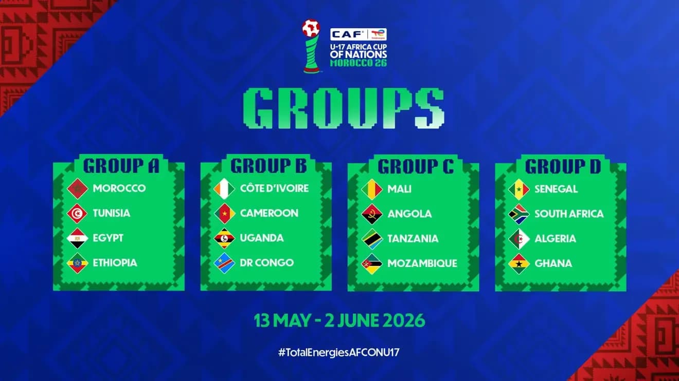 CAF vai introduzir um conceito de festival para a Copa Africana de Nações Sub-17 da CAF, no Marrocos, em 2026