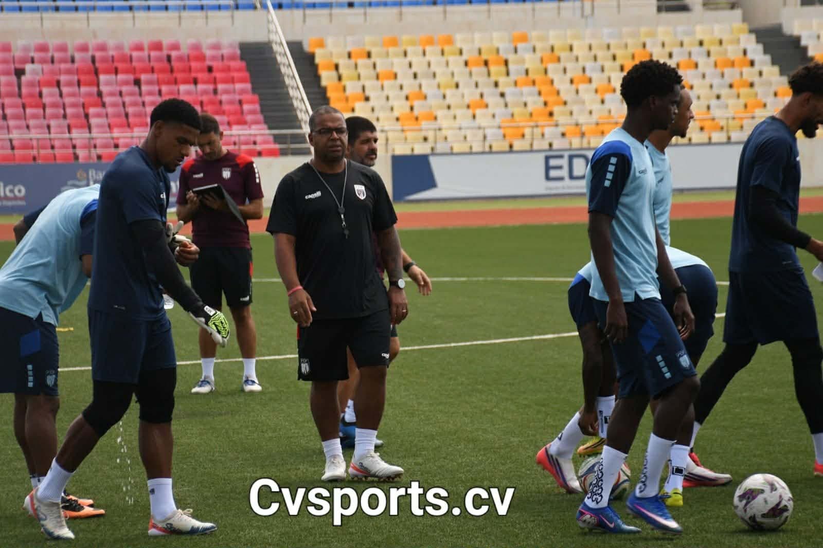 Tubarões Azuis realizam último treino no Estádio Nacional antes do jogo de terça-feira, 29 do corrente, com pensamento na vitória diante do Ruanda.