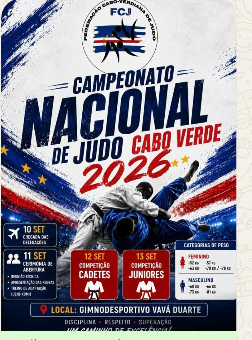 Federação Cabo-verdiana de Judo realiza Campeonato Nacional nos escalões de Cadetes e Juniores