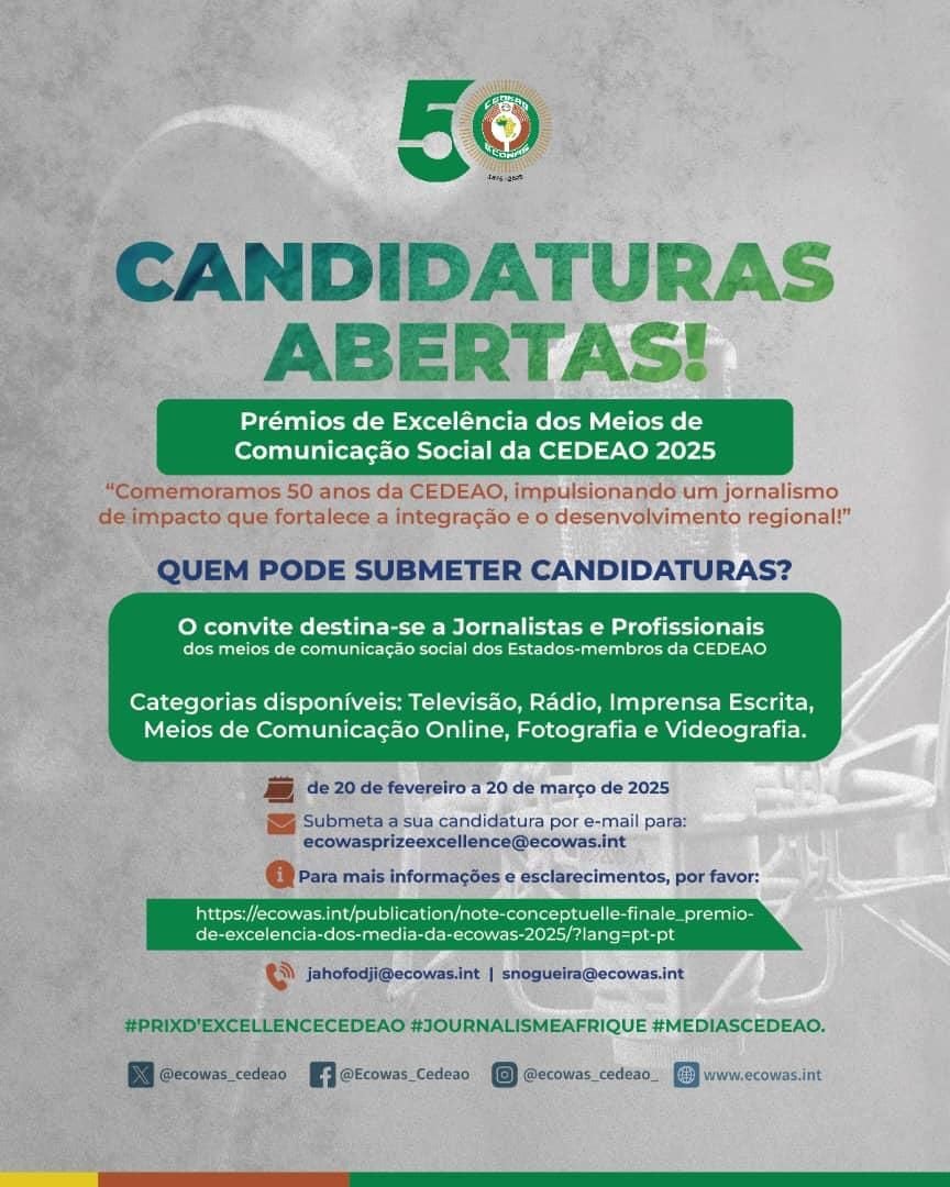 PRÉMIO DE EXCELÊNCIA EM MEIOS DE COMUNICAÇÃO SOCIAL DA CEDEAO 2025